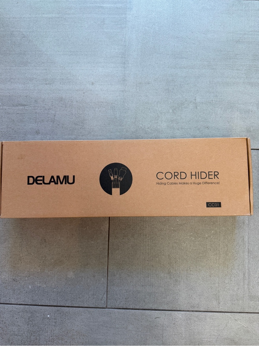 Cord Hider Cable Organizer in white (can paint to match your decor!). Hide cords